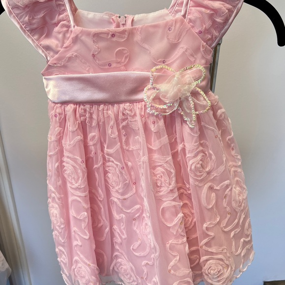 Rare Editions Pink Ruffled Tie Front Sundress - Picture 1 of 3